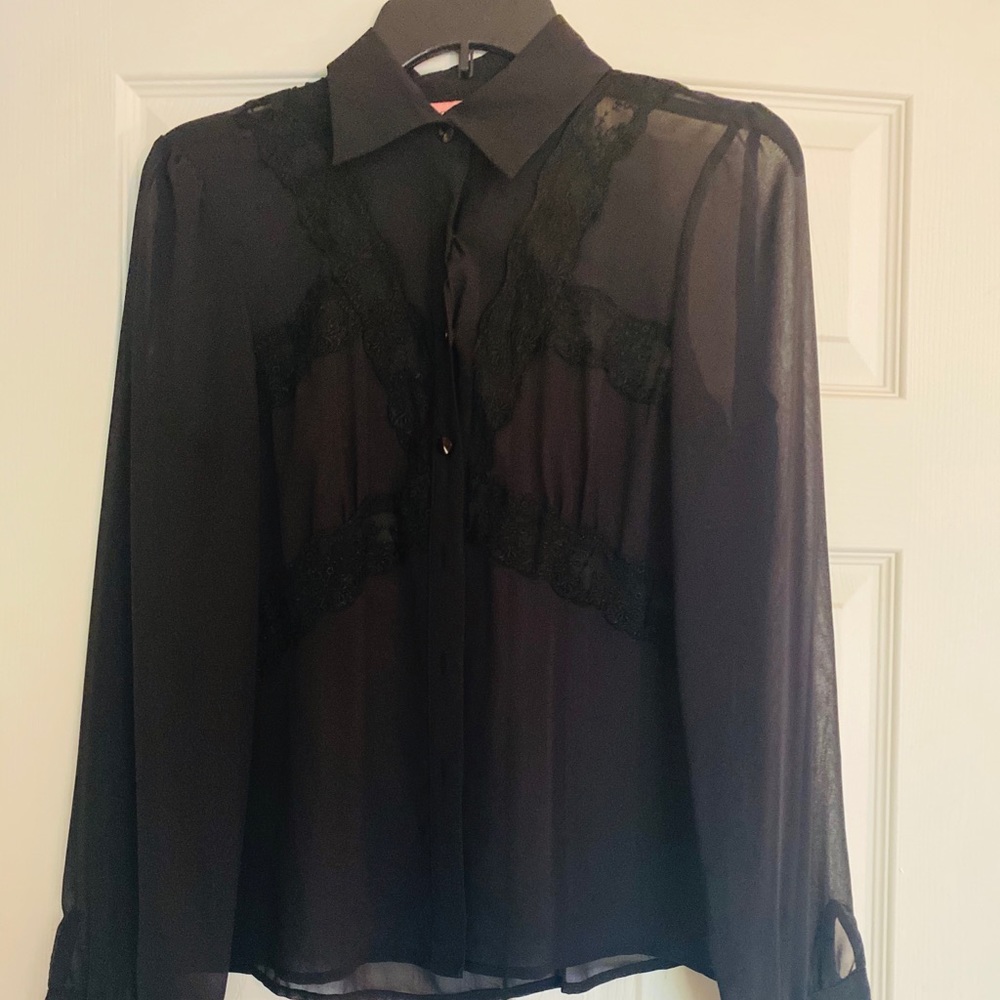 Sheer Black Bandolino women’s top.
